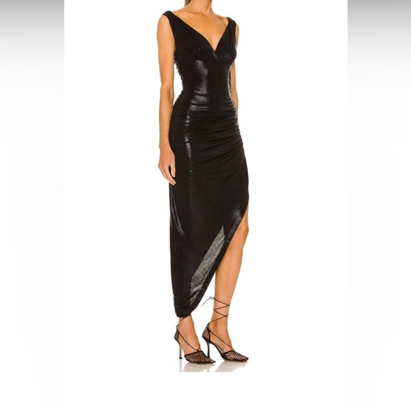 Norma Kamali Tara Side Drape Gown (metallic) - Picture 2 of 4